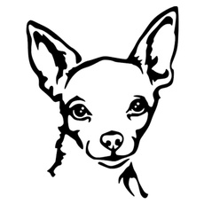 (Buy 3 Free 1) New 14.2*17.8CM Chihuahua Dog Vinyl Decal Reflective Car Stickers Car Styling Bumper Motorcycle Decoration Black/Silver S1-1132