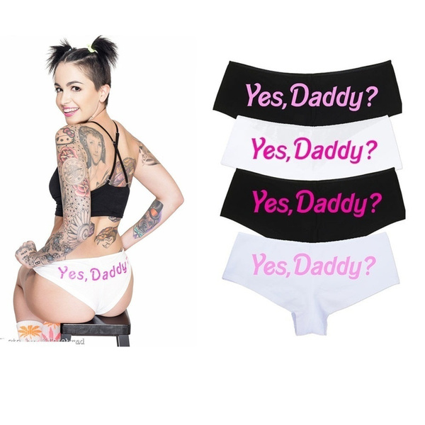 Women s Cute Underwear Yes Daddy Letter Printed Underpants