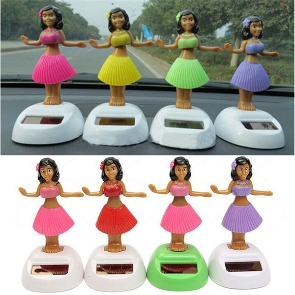 Danse à énergie solaire Hula Girl Swinging Bobble Toy Gift pour la  décoration de voiture (C)