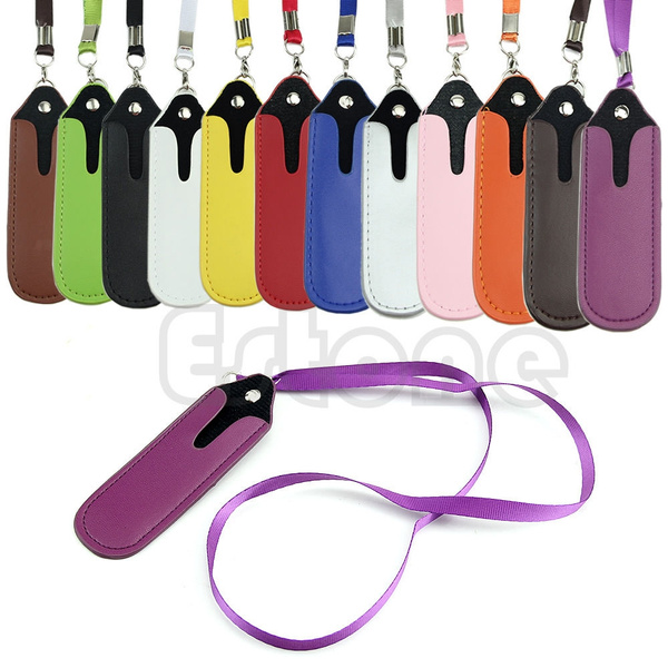 E Cig Neck Shisha Strap Lanyard Faux Leather Pouch Pen Holder For