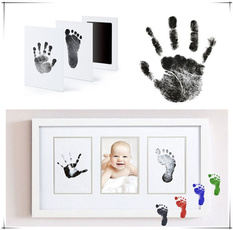 Extra-Large Newborn Baby Handprint or Footprint  Inkless-Touch Ink Pad 100% Non-Toxic & Mess Free (Black Green Blue Red)