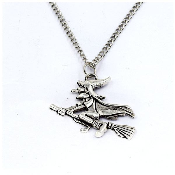 20x Tibetan Silver Pendant Charms Halloween Witch on Broomstick DIY Jewelry 20x Tibetan Silver Pendant Charms Halloween Witch on Broomstick DIY Jewelry