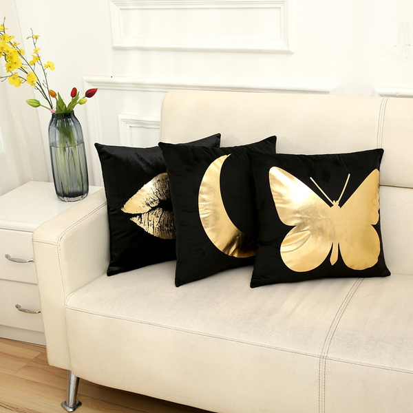Design Black & White Cotton Linen Throw Cushion Cover Pillow Case Home Decor 
