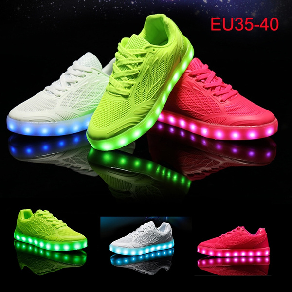 USB de las mujeres de carga de zapatos fluorescentes Candy Color