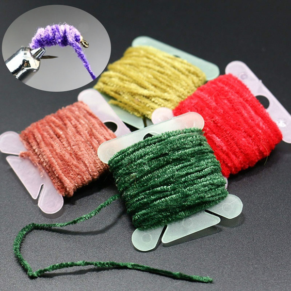 Trout Fishing Lures Tinsel Line Fly Tying Dubbing Lines Rayon Chenille Yarn  for Tying Streamer bugs Fish Nymph Flies Iscas