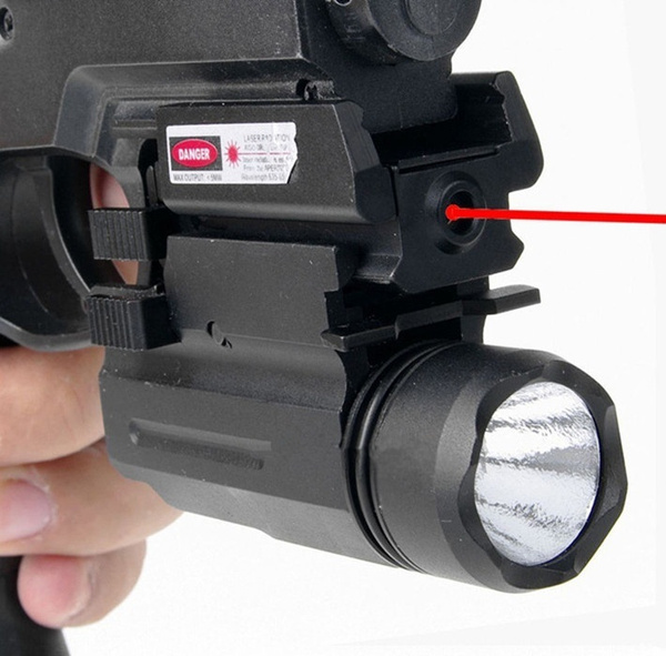 Combo Pistol LED Flashlight Red Dot Laser Sight Fit Glock 17 19 20 21 22 23 30 