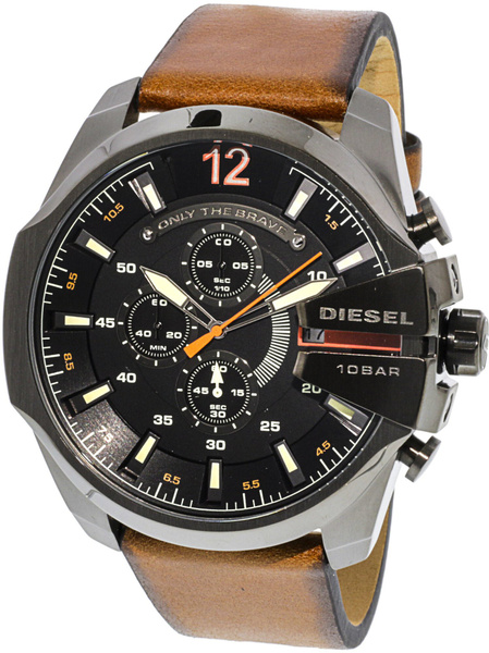 Diesel Men's Mega Chief DZ4343 Brown Leather Japanese Quartz Sport