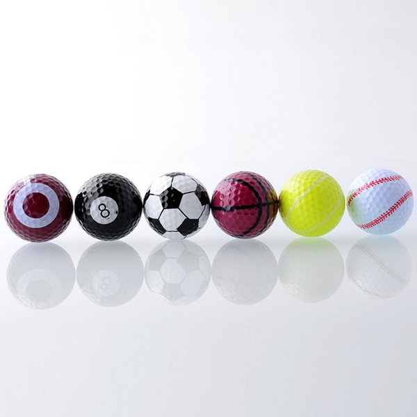 1 Pcs Novelty Assorted Creative golf Sports fan Rubber Golf Balls golf