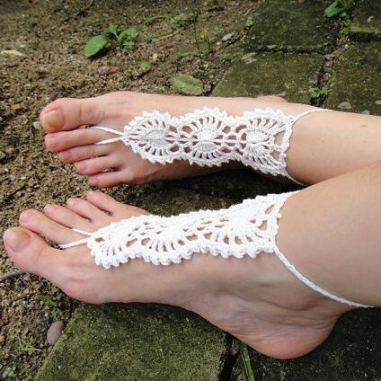 Crochet Barefoot Sandals, Lace Shoes, Foot Jewelry, Foot Thongs, Barefoot  Sandals Wedding 