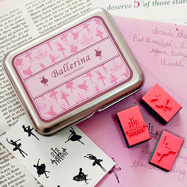 Easy To Use DIY Decor Cute Cartoon Cats Elves Angels Sponge Stamps & Iron Box 
