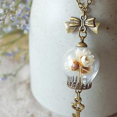 Flowers, orb, Jewelry, flower necklace
