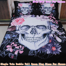 pink, King, duvetcoverbeddingcomforter, skull