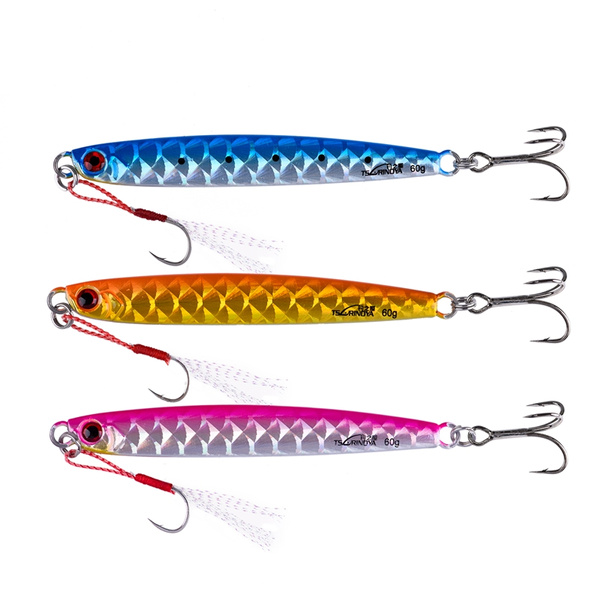 Pack of 3 Goture Lead Vertical Jig Saltwater Jigging Lures 0.70 oz-5.29 oz Fishing Lure Artificial Bait