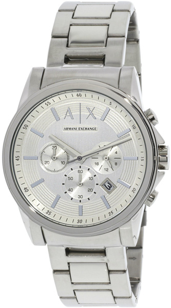 Armani Exchange Men s AX2058 Silver Stainless Steel Japanese