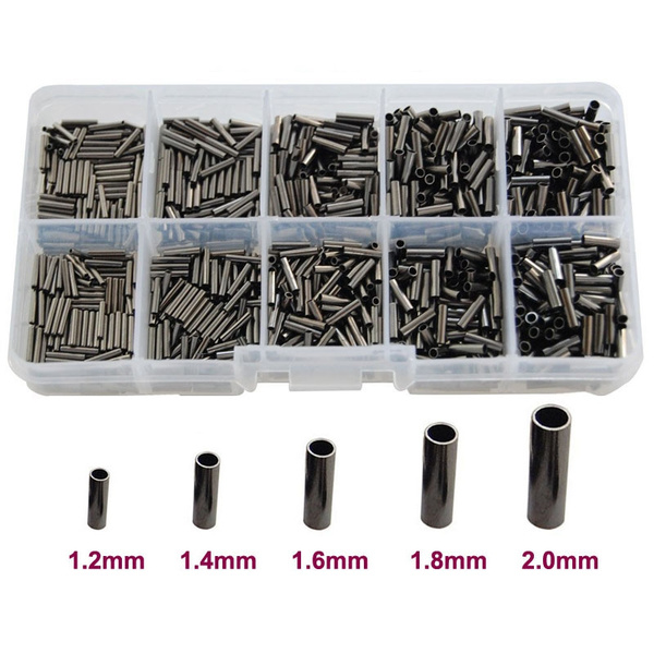 Fishing Wire Leader Crimps Single Barrel Crimping Sleeves 100% Copper Tube  Connector Fishing Tackle Box