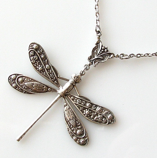 925 Sterling Silver Dragonfly Necklace - Silver Dragonfly Charm Jewelry |  eBay