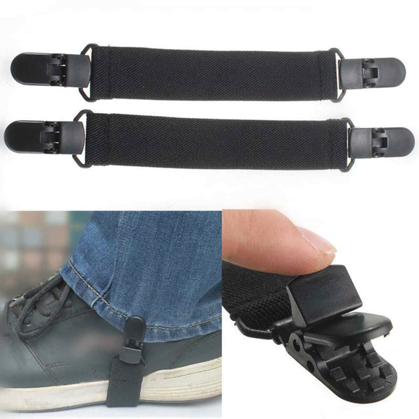 CarevasMotorcycle Pant Leg Clamps Adjustable Boot Straps Clips Pant  Stirrups Elastic Leg Straps for Women and Men Favors