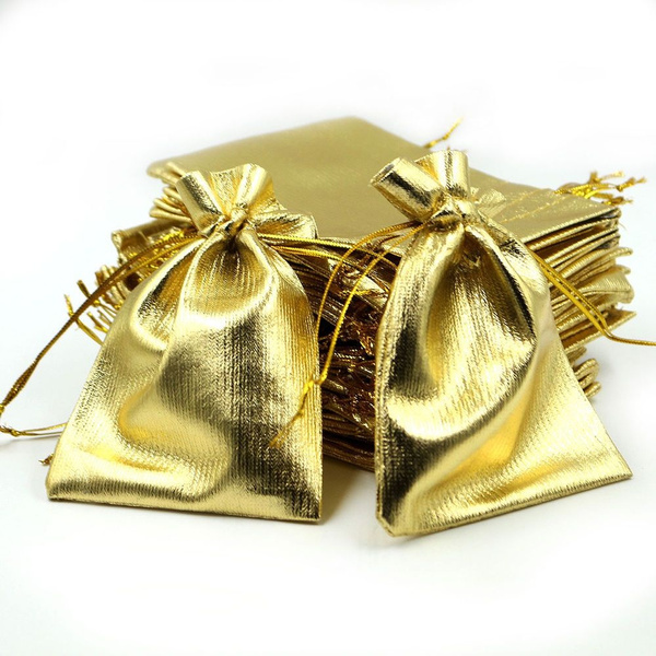 Sheer Gift Pouch Candy Bag 7*9 CM Gold Stains Organza Jewelry Gift Bags 20PCS 
