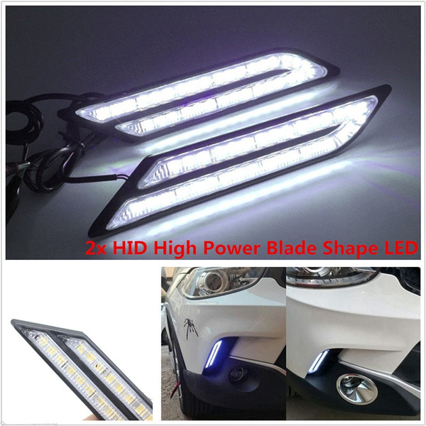 2x Blade Shape HID White LED Daytime Running Lights Fog Lamps DRL for BMW M3/M5