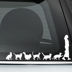 9*3.5" Cat Lady Cats Follow Woman Cute Car Window Decal Bumper Sticker Pet Pets Fun 57