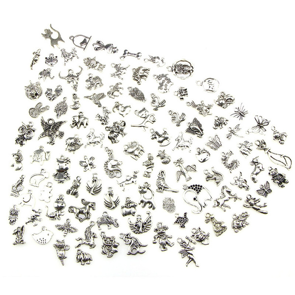 Retro Silver 100pcs Bulk Lots Mix Animal Charm Pendants Jewelry DIY Hot Sale SL 