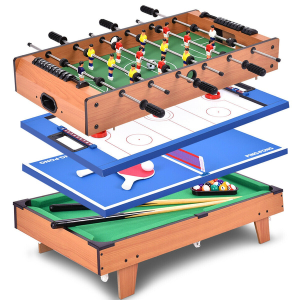 4 In 1 Multi-Game Pool, Air Hockey, Foosball, & Ping Pong Table