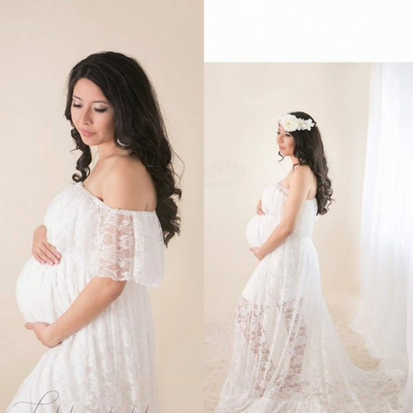 SexeMara Lace Maternity Gown For Photography Props And Pregnancy