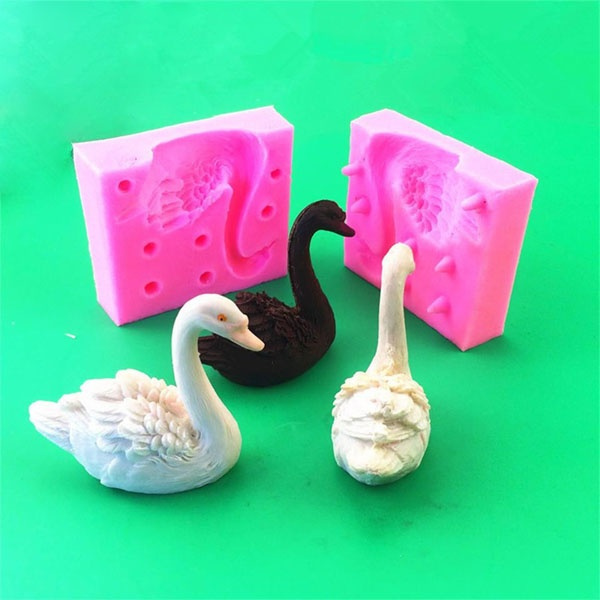 Cute Swan Silicone Fondant Cake Decorating Mold Cookie Pastry Baking Mould XNH2