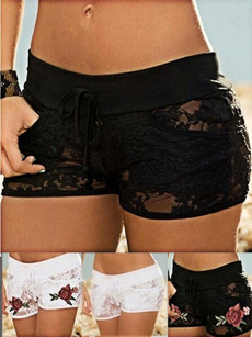 Summer, Shorts, Lace, Hollow-out