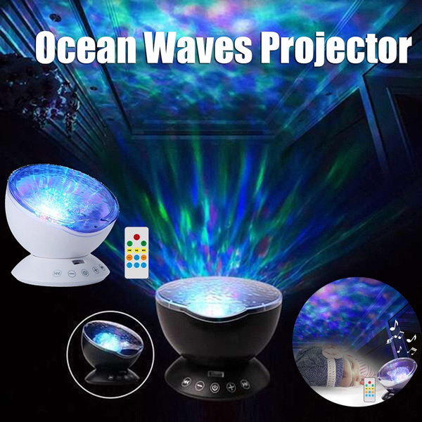 Ocean Wave Projector LED Night Light Music Relaxing Remote Lamp Xmas Kids Gifts 