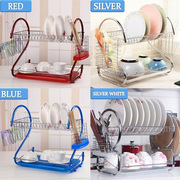 Red kitchen dish discount rack