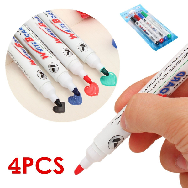 4 Color Set Whiteboard Marker Pens White Board Dry-Erase Marker Fine 2MM Nib