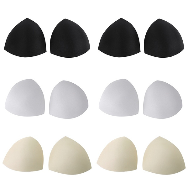 6 Pairs Womens Removable Triangle Cups Push Up Bra Inserts Pads Breast Enhancer for Swimwear and