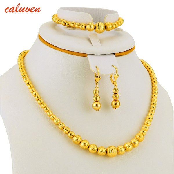 Women's Necklace Gold Jewellery Set 24K Gold Plated