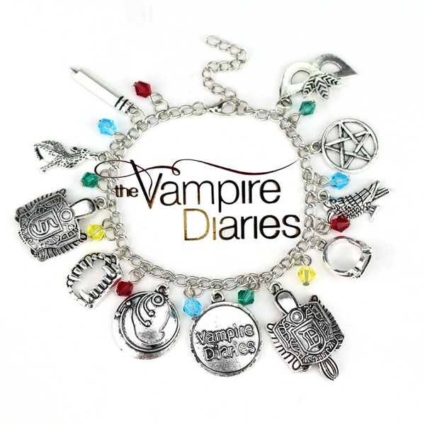 Trendy Ancient Silver Color Vampire Diaries Inspired Charm Bracelet Fashion  Vintage Women Charm Crystal Jewelry Bracelet - Bracelets - AliExpress