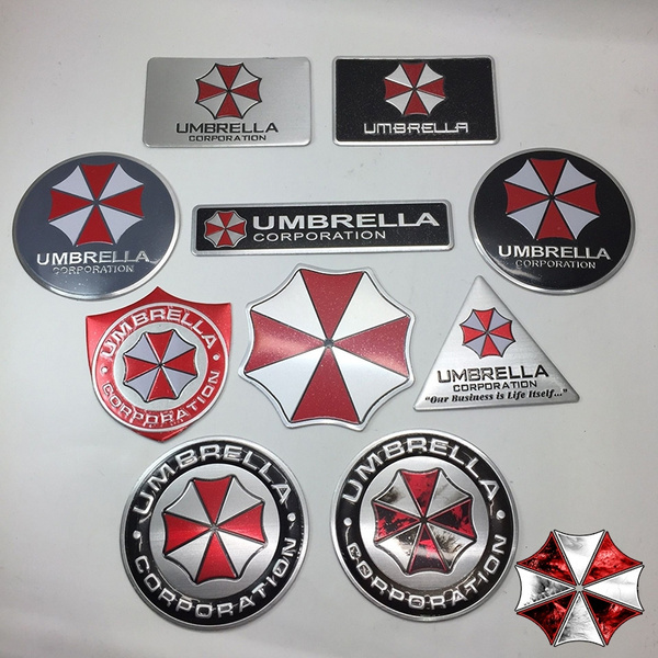 1 x 3D Metal Resident Evil Umbrella Corporation Emblem Badge Car Motorcycle  Sticker Decal with Self Adhesive