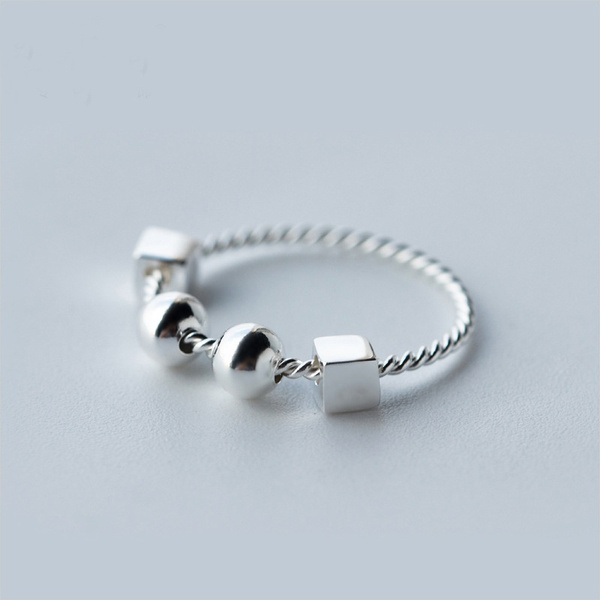 Fidget Beads Ring - Sterling Silver