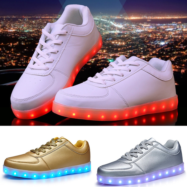 argument uhøjtidelig Gennemvæd Mænds kvinder LED lysende sko USB opladning fluorescerende sko par  afslappet sko | Wish