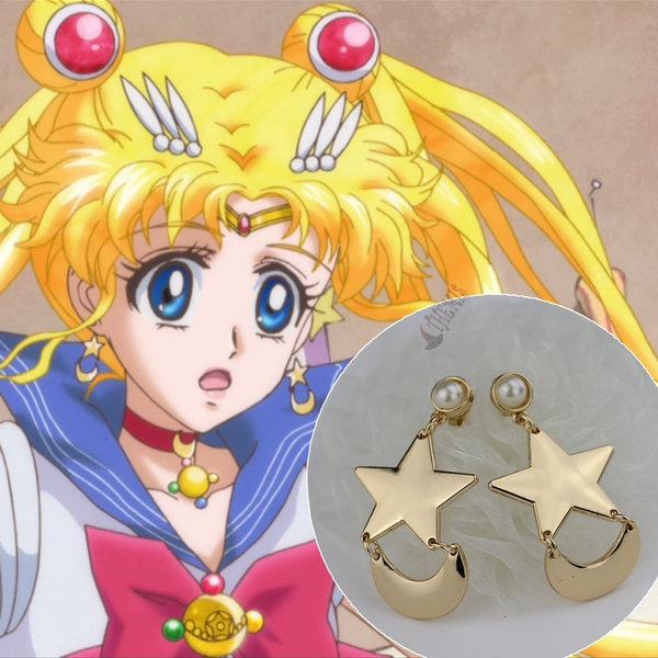 Sailor Moon Crystal Tsuking Usagi Princess Serenity Moon Stars Style  Earrings Anime Cosplay Jewelry | Wish