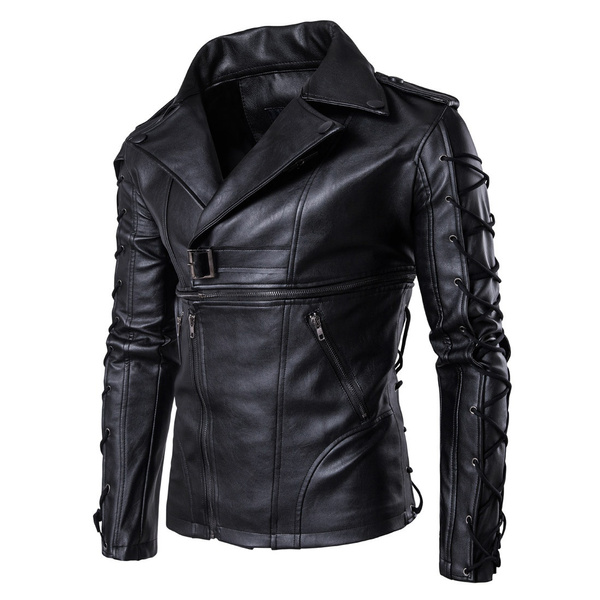 Men s Locomotive Leather Jackets Fashion Brand Coat Biker Jacket