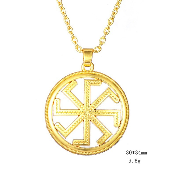 Adjustable Wax Cord Necklace Religious Slavic Kolovrat Amulet Pendant Pagan Sun Talisman Jewelry