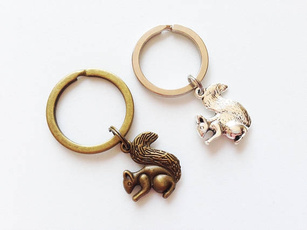 monogram, Key Chain, squirrel, Gifts