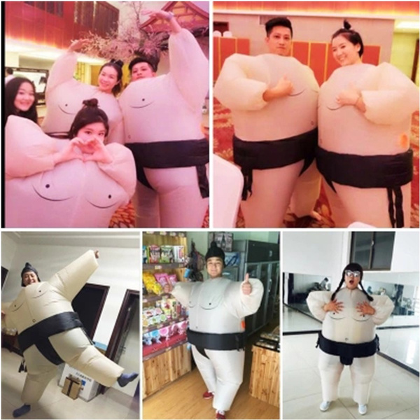 Kids Inflatable Sumo Wrestling Costume Wrestler Suit Boy Girl Fancy Dress Outfit