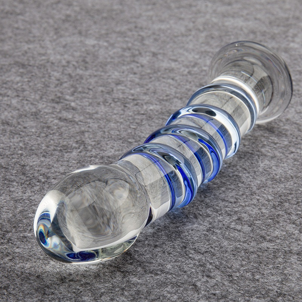 7 Inch Sapphire Spiral Pyrex Glass Dildo Realistic Adult Sex Toys for Woman Sex Toys for Couples