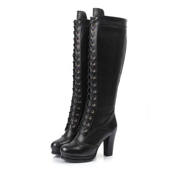 High Quality Sexy Winter Boots Women Thigh High Boots New Lace Up Knee ...