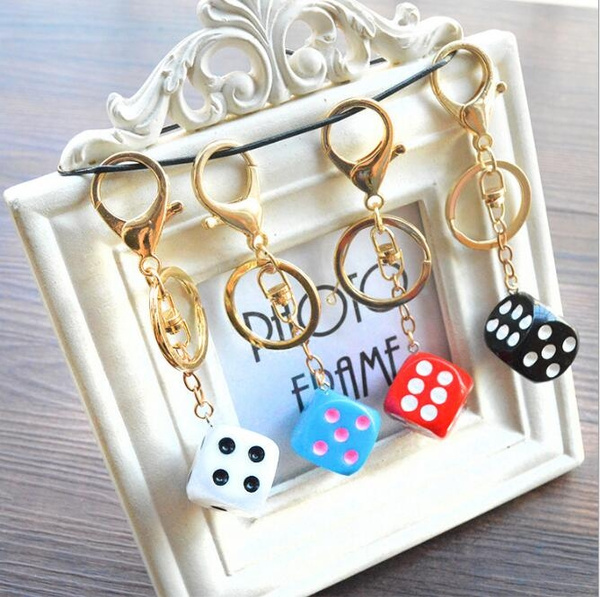 Gold Dice Key Ring