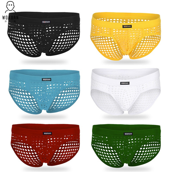 WOXUAN Mens Sexy Underwear Male Hot Sale Temptation Exotic Briefs Men Hollow Out Sexy Briefs Mens Underpants