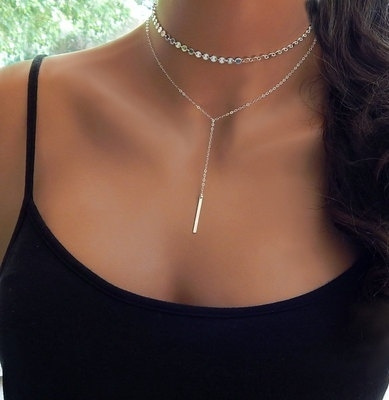 Casual Gold Silver Sequins Bar Tassel 