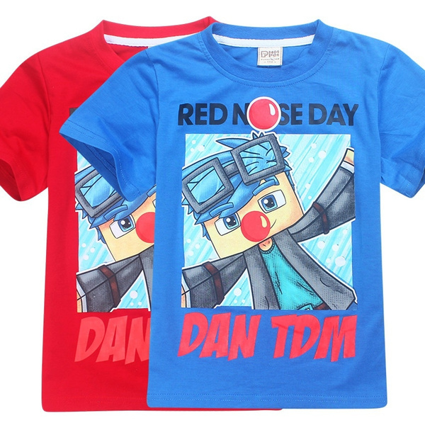 Summer ROBLOX RED NOSE DAY Kids Boy T-Shirt DAN TDM Children Clothes Short  Sleeved T-shirt Baby Kids Top Tees Children Clothing | Wish
