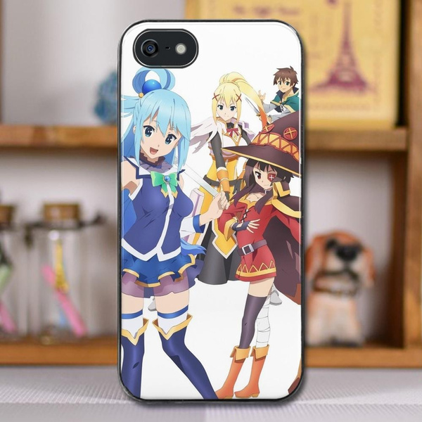 KonoSuba Aqua Megumin Darkness Kazuma Sat Cell Phones Cover Case for Apple IPhone and Samsung Phone Case